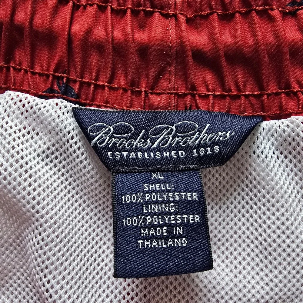 Brooks Brothers Mens XL Red Crab Print Swim Trunks Mesh Lined Board‎ Shorts
